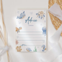 Predictions For Baby Card, Sea Animals Baby Shower