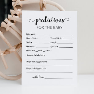 Predictions for the Baby Shower party card