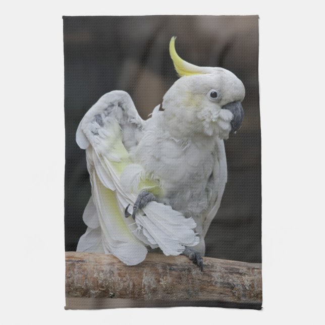 Preening Cockatoo Kitchen Towel (Vertical)