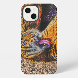 Preening Sumatran Tiger Big Cat Wildlife Art iPhone 13 Case