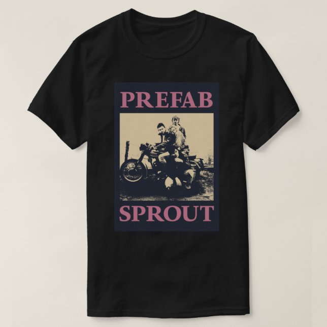 Prefab Sprout Sticker T-Shirt (Design Front)