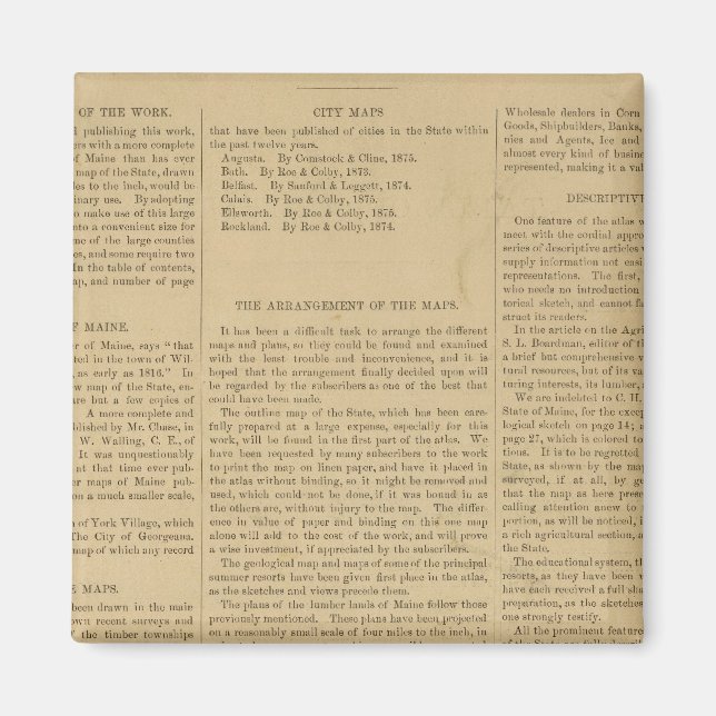 Preface Atlas of the state of Maine Magnet (Front)