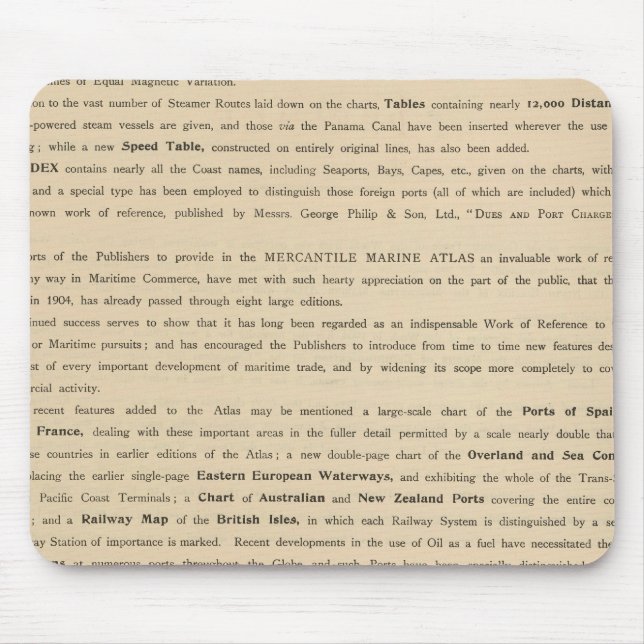 Preface New mercantile marine atlas Mouse Pad (Front)