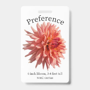 Preference Dahlia ID Badge
