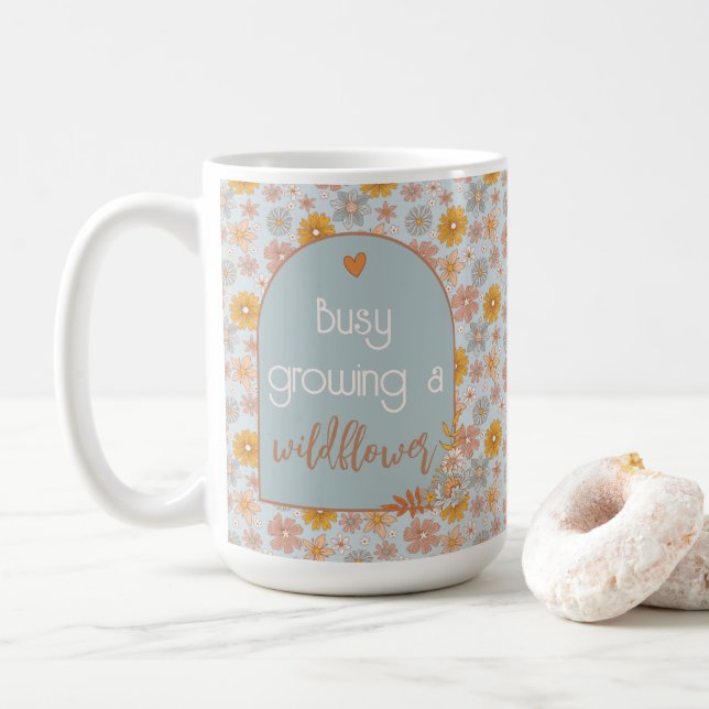 Pregancy Mummy-to-be Mug Boho Wildflower (With Donut)