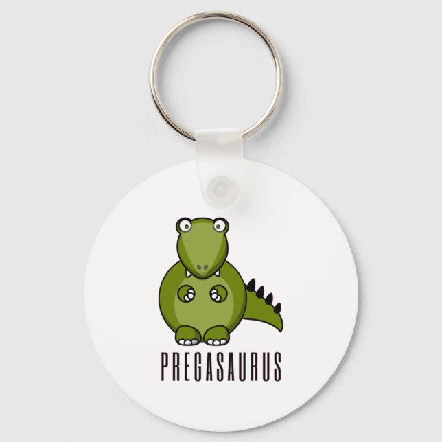 Pregasaurus Funny Gift for Pregnancy Announcement Key Ring (Front)