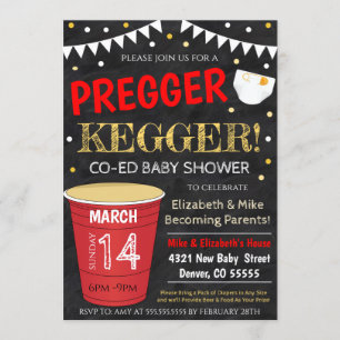 Pregger Kegger Baby Shower Invitation