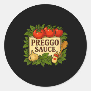 Preggo Sauce Costume Funny Pregnancy Announcement  Classic Round Sticker