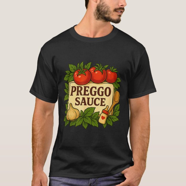 Preggo Sauce Costume Funny Pregnancy Announcement  T-Shirt (Front)
