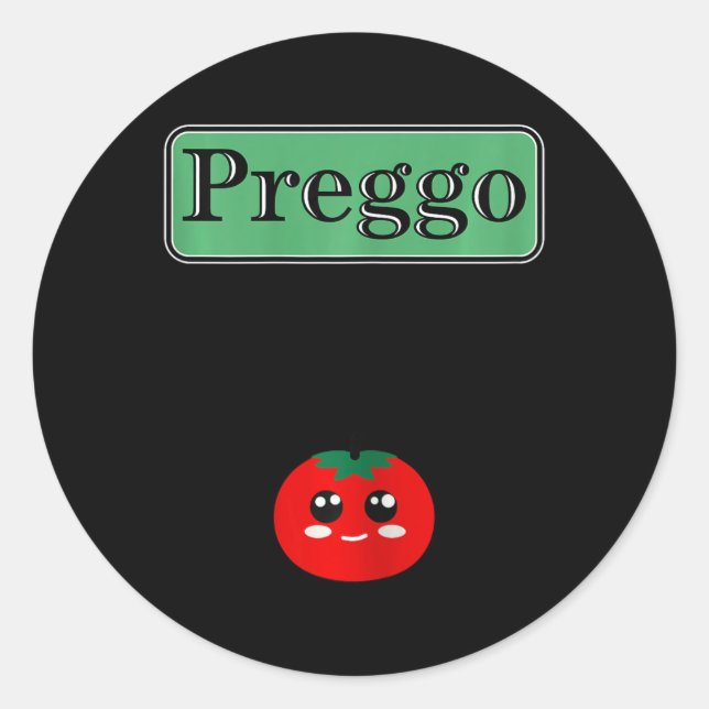 Preggo Sauce Funny Maternity Halloween Costume Tom Classic Round Sticker (Front)
