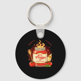 Preggo Sauce Pasta Pregnancy Announcement Funny 67 Key Ring