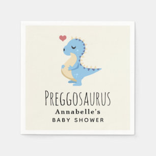 Preggosaurus Cute Dinosaur Boy Baby shower Napkin