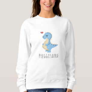 Preggosaurus Cute Dinosaur Boy Baby Shower Sweatshirt