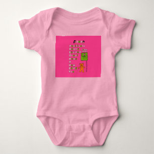 Pregnancy Acronym Girl Pink Background Bodysuit