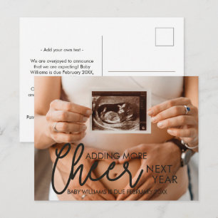 Pregnancy Adding More Cheer Next Year Christmas Holiday Postcard