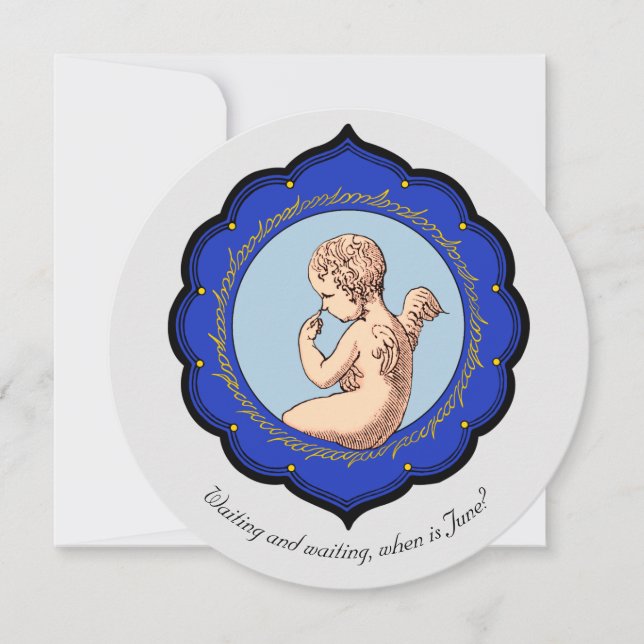 Pregnancy Angel baby waiting to be born CC01011 Announcement (Front)