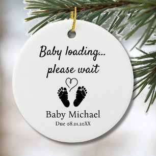 Pregnancy Announcement Baby Loading Please Wait  Ceramic Tree Decoration
