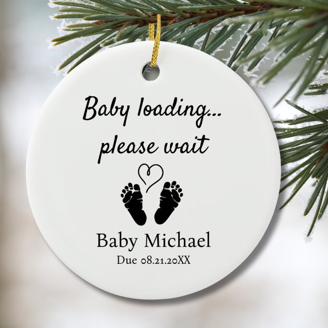 Pregnancy Announcement Baby Loading Please Wait  Ceramic Tree Decoration (Creator Uploaded)