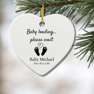 Pregnancy Announcement Baby Loading Please Wait Ceramic Tree Decoration