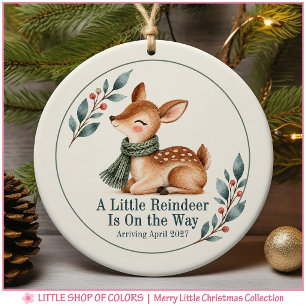 Pregnancy Announcement Baby on the Way Photo Ceramic Tree Decoration