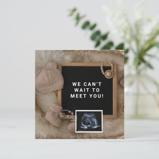 Pregnancy Announcement Baby Welcoming card, Gender (Standing Front)