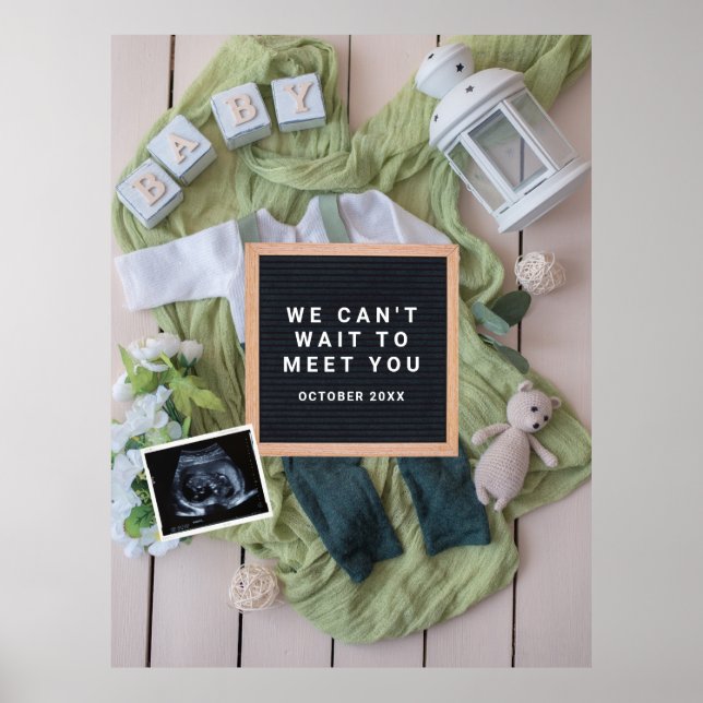 Pregnancy Announcement Baby Welcoming card, Gender Poster (Front)