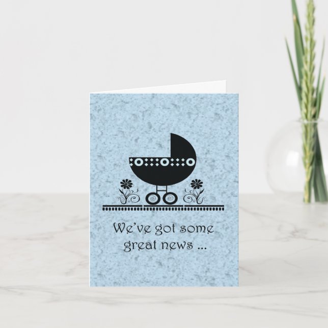 Pregnancy Announcement Blue Baby Buggy (Front)