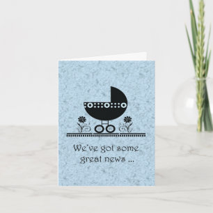 Pregnancy Announcement Blue Baby Buggy