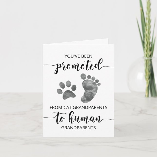 Pregnancy Announcement Card to Cat Grandparents (Front)