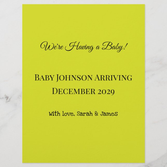pregnancy announcement! custom letterhead (Front)