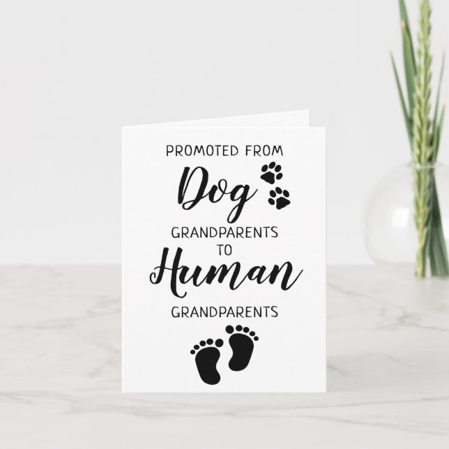 Pregnancy Announcement Dog Grandparents Card (Front)