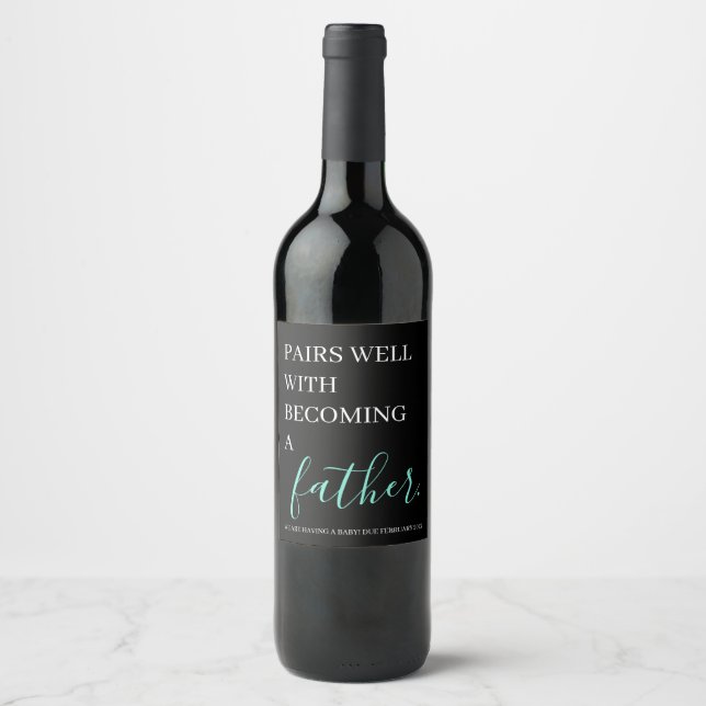 Pregnancy Announcement Father Wine Label (Front)