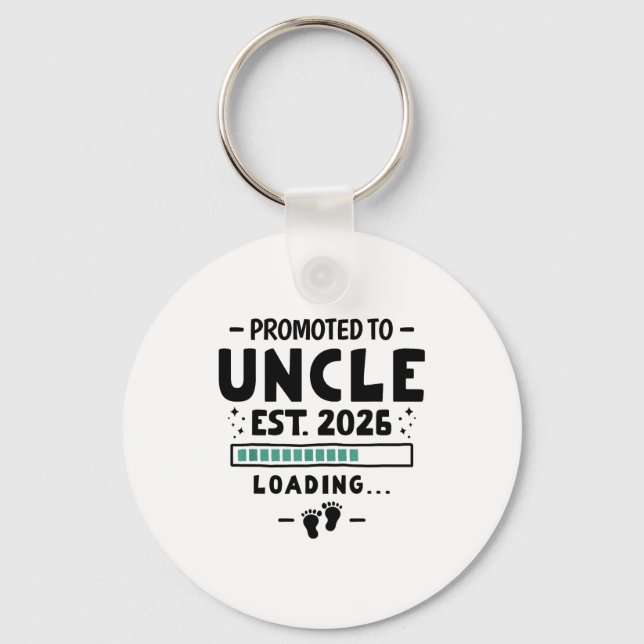 Pregnancy Announcement For Family Promoted To Uncl Key Ring (Front)
