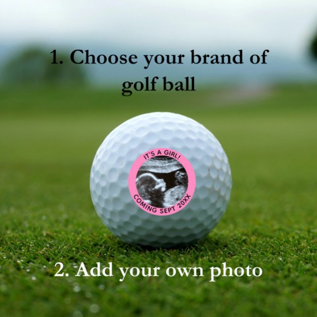 Pregnancy Announcement Gender Reveal Sonogram Golf Balls (Creator Uploaded)