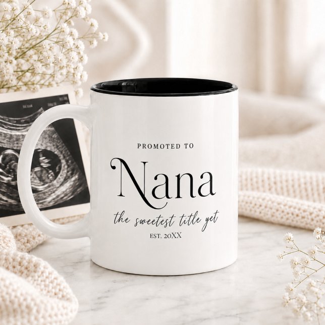 Pregnancy Announcement Gift for Nana Two-Tone Coffee Mug (Pregnancy Announcement Gift for Nana Two-Tone Coffee Mug)