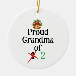 Pregnancy announcement grandma  ceramic tree decoration