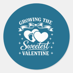 Pregnancy Announcement Growing The Sweetest Valent Classic Round Sticker