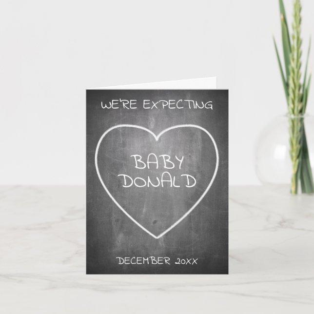 Pregnancy announcement in chalkboard style (Front)