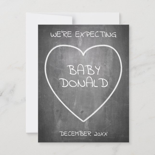 Pregnancy announcement in chalkboard style (Front)