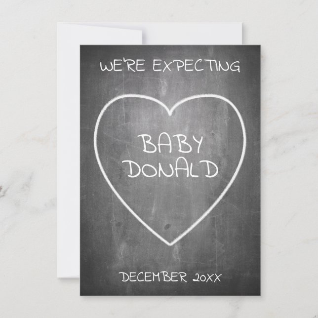 Pregnancy announcement in chalkboard style (Front)