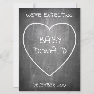 Pregnancy announcement in chalkboard style