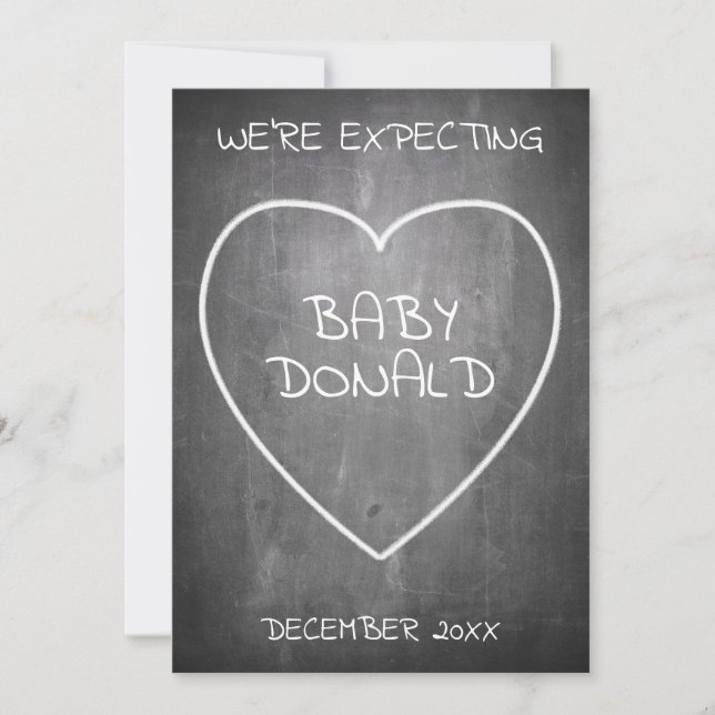 Pregnancy announcement in chalkboard style (Front)