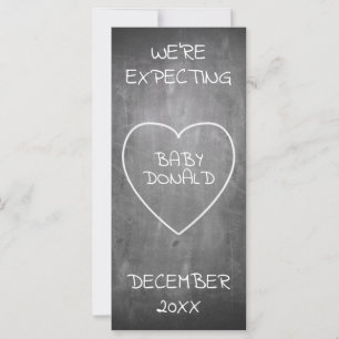 Pregnancy announcement in chalkboard style