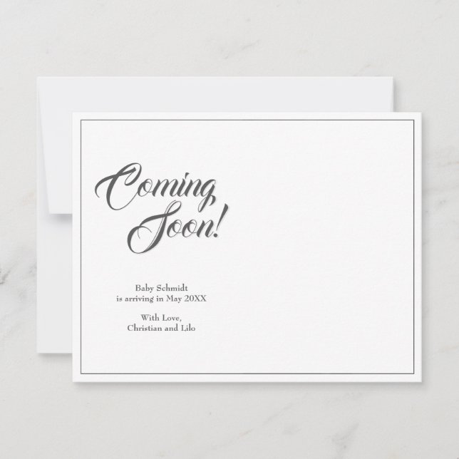 Pregnancy announcement in classic style (Front)