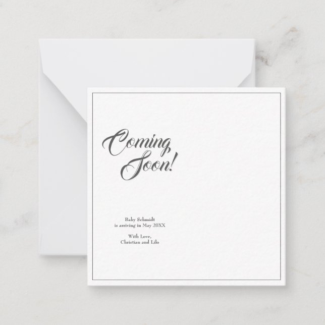 Pregnancy announcement in classic style (Front)