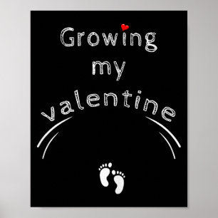 Pregnancy Announcement Mom Gift - Growing My Valen Poster