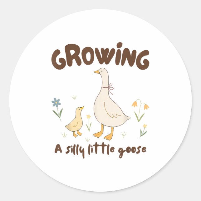 Pregnancy Announcement Mom Growing A Silly Little  Classic Round Sticker (Front)