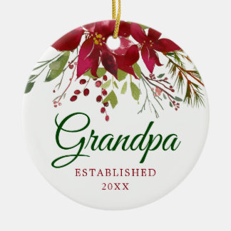 Pregnancy Announcement | New Grandpa Gift Ceramic Tree Decoration