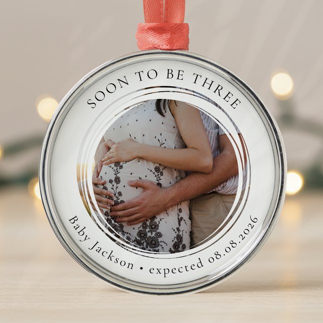 Pregnancy Announcement Photo Keepsake Metal Tree Decoration (Creator Uploaded)