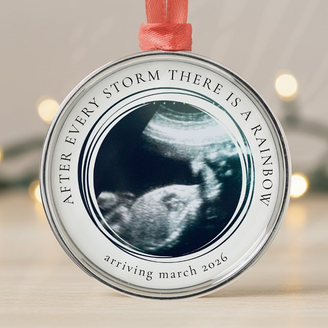 Pregnancy Announcement Photo Keepsake Metal Tree Decoration (Creator Uploaded)
